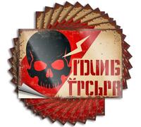 Car Stickers and Decals Skull Warning: Danger Ahead Stickers 10Pcs Toolbox Stickers and Decals Decal Stickers for Car(8X12CM)