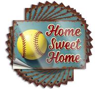 Car Stickers and Decals Softball Home Sweet Rustic Sign Stickers 10Pcs Toolbox Stickers and Decals Decal Stickers for Car(6X9CM)