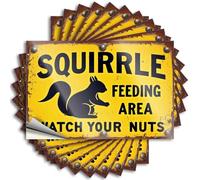 Car Stickers and Decals Squirrel Feeding Area: Watch Your Nuts Stickers 10Pcs Toolbox Stickers and Decals Decal Stickers for Car(12X18CM)