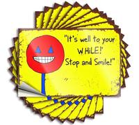 Car Stickers and Decals Stop and Smile: A Joyful Reminder to Pause and Laugh! Stickers 10Pcs Toolbox Stickers and Decals Decal Stickers for Car(6X9CM)