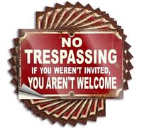 Car Stickers and Decals Strict Warning: No Trespassing - Uninvited Guests Not Welcome! Stickers 10Pcs Toolbox Stickers and Decals Decal Stickers for Car(8X12CM)