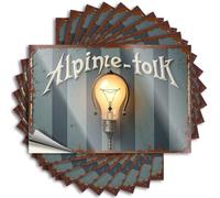 Car Stickers And Decals Vintage Alpine Folk Light Bulb Sign Stickers 10Pcs Toolbox Stickers And Decals Decal Stickers For Car(6X9CM)