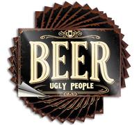 Car Stickers and Decals Vintage Beer Sign for Ugly People Stickers 10Pcs Toolbox Stickers and Decals Decal Stickers for Car(6X9CM)