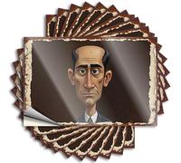 Car Stickers and Decals Vintage Caricature of A Distinguished Gentleman Stickers 10Pcs Toolbox Stickers and Decals Decal Stickers for Car(12X18CM)