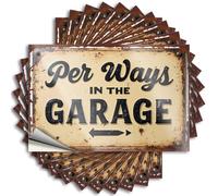 Car Stickers and Decals Vintage Garage Sign: Per Ways in The Stickers 10Pcs Toolbox Stickers and Decals Decal Stickers for Car(12X18CM)