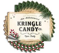 Car Stickers and Decals Vintage Kringle Candy Co. Sign with Festive Decorations Stickers 10Pcs Toolbox Stickers and Decals Decal Stickers for Car(6X9CM)