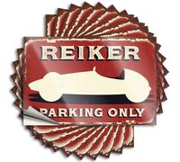 Car Stickers and Decals Vintage Reiker Racing Car Parking Sign Stickers 10Pcs Toolbox Stickers and Decals Decal Stickers for Car(6X9CM)
