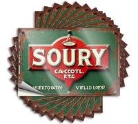 Car Stickers and Decals Vintage Soury Caccotl Sign with Rustic Charm Stickers 10Pcs Toolbox Stickers and Decals Decal Stickers for Car(6X9CM)