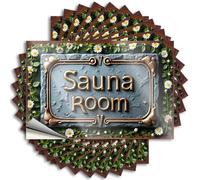 Car Stickers and Decals Vintage Style Sauna Room Sign with Daisy Border Stickers 10Pcs Toolbox Stickers and Decals Decal Stickers for Car(6X9CM)