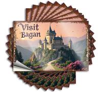 Car Stickers and Decals Visit Bagan: A Fairytale Castle Amidst Scenic Mountains Stickers 10Pcs Toolbox Stickers and Decals Decal Stickers for Car(6X9CM)