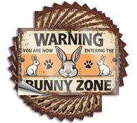 Car Stickers and Decals Warning: Entering The Bunny Zone - Rabbit Alert! Stickers 10Pcs Toolbox Stickers and Decals Decal Stickers for Car(6X9CM)