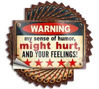 Car Stickers and Decals Warning: My Sense of Humor Might Hurt, Including Yours! Stickers 10Pcs Toolbox Stickers and Decals Decal Stickers for Car(12X18CM)