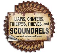 Car Stickers and Decals Welcome Sign: No Liars, Cheaters, Thieves, Or Scoundrels Allowed Stickers 10Pcs Toolbox Stickers and Decals Decal Stickers for Car(12X18CM)