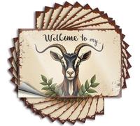 Car Stickers and Decals Welcome to My Goat Haven: A Rustic Farmhouse Sign Stickers 10Pcs Toolbox Stickers and Decals Decal Stickers for Car(12X18CM)