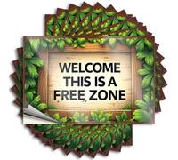 Car Stickers and Decals Welcome to The Free Zone: Nature's Gateway Stickers 10Pcs Toolbox Stickers and Decals Decal Stickers for Car(6X9CM)