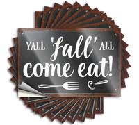 Car Stickers and Decals Y'all Fall All Come Eat: A Rustic Dining Invitation Sign Stickers 10Pcs Toolbox Stickers and Decals Decal Stickers for Car(8X12CM)