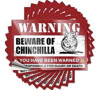 Car Stickers Beware of Chinchilla Funny Sticker 10 Pcs Car Stickers Funny Home Bar Signs(6X9CM)