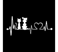 Car Stickers, Cartoon Dog Cat Heartbeat Car Styling Stickers Vehicle Window Decals Decoration Durability