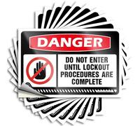Car Stickers Danger Do Not Enter Until Lockout Procedures are Complete Stickers 10Pcs No Stupid People Sign Bar Funny Signs(6X9CM)