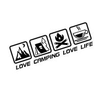Car Stickers Decor - Love Camping Body Decals, Premium Adhesive Outdoor Vinyl, Fade Resistant Transfer Sticker Removable No residuee | Design for Rear Window Bumper Rv SUV Truck Adventure Styling