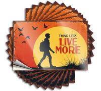 Car Stickers Embrace Adventure: Think Less, Live More Stickers 10Pcs Funny Car Stickers Man Cave Sign Funny(6X9CM)