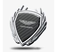 Car Stickers for Aston Martin Vantage/DB12/DBX/Vanquish/Valhalla/Valour, Car Logo Stickers, 3D Logo Stickers, Body Badges, Carbon fiber silver