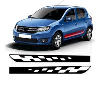 Car Stickers, for Dacia Sandero 2 Stepway RS,Car Door Side Stripe Skirt Sticker Vinyl Decal Car Hood Stripe Sticker Exterior Accessories,Yellow