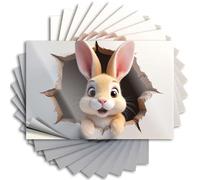 Car Stickers for Men A Cute Rabbit Peeks Out of A Hole in The Wall. Stickers 10Pcs Car Accessories Tool Decal(12X18CM)