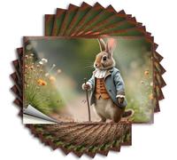 Car Stickers for Men A Rabbit in Formal Attire Strolls Through A Flower Garden Stickers 10Pcs Cave Door Sign Stickers Funny(6X9CM)