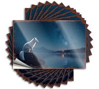 Car Stickers for Men A Solitary Fox Gazing at The Starry Night Sky Stickers 10Pcs Car Stickers Funny Bar Signs for Man Cave(8X12CM)