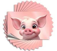 Car Stickers for Men Adorable Pig with Big Brown Eyes Stickers 10Pcs Funny Home Decor Decals for Cars(6X9CM)