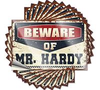 Car Stickers for Men Beware of Mr. Hardy Funny Sticker 10 Pcs Car Bumper Stickers Hardhat Stickers and Decals(6X9CM)