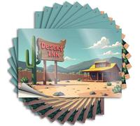 Car Stickers for Men Desert Inn: A Rustic Oasis in The Sandy Wilderness Stickers 10Pcs Bumper Stickers Funny Bumper Sticker(6X9CM)