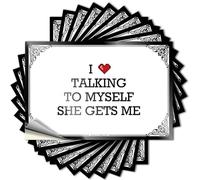 Car Stickers for Men I Love Talking to Myself She Gets Me Stickers Car Sticker Pack Funny Coffee Signs(8X12CM)