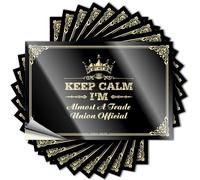 Car Stickers for Men Keep Calm I'm Almost A Trade Union Official Stickers Funny Signs for Home Decor Funny Home Bar Signs(8X12CM)