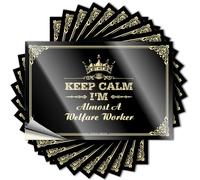 Car Stickers for Men Keep Calm I'm Almost A Welfare Worker Stickers Custom Decals Stickers Funny Bumper Stickers for C(8X12CM)