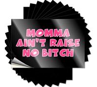 Car Stickers for Men Momma Ain't Raise No Bitch Funny Sticker 10 Pcs Bumper Sticker Stickers for Car(6X9CM)