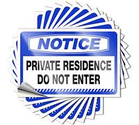 Car Stickers for Men Notice Private Residence Do Not Enter Stickers 10 Pcs Sarcastic Signs Outdoor Bar Decor(12X18CM)