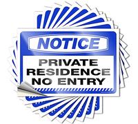 Car Stickers for Men Notice Private Residence No Entry Stickers 10 Pcs Sarcastic Signs Outdoor Bar Decor(8X12CM)