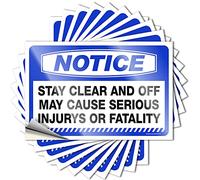 Car Stickers for Men Notice Stay Clear and Off May Cause Serious Injurys Or Fatality Stickers 10 Pcs Bar Signs for Home Decor Tool Box Stickers(8X12CM)
