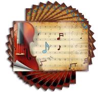 Car Stickers for Men Vintage Violin Sheet Music Illustration Sticker 10Pcs Car Stickers Funny Stickers for Cars(12X18CM)
