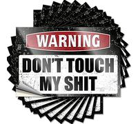 Car Stickers for Men Warning Don't Touch My Shit Funny Sticker 10 Pcs Funny Bumper Stickers Car Stickers and Decals(12X18CM)