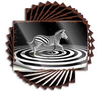 Car Stickers for Men Zebra in Hypnotic Spiral: A Visual Illusion Stickers 10Pcs Cave Door Sign Stickers Funny(6X9CM)