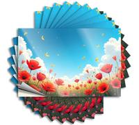 Car Stickers Funny A Field of Red Poppies Under A Blue Sky with Clouds. Stickers 10Pcs Decals for Cars Funny Stickers(12X18CM)