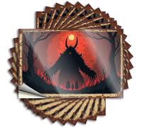 Car Stickers Funny A Fiery Encounter: The Silhouettes of Courage Stickers 10Pcs Mechanic Stickers Tool Box Stickers(12X18CM)