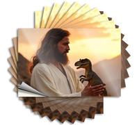 Car Stickers Funny A Person Holds A Small Dinosaur Toy Against A Sunset Backdrop Sticker 10Pcs Funny Signs for Bedroom Car Bandaid Sticker(12X18CM)