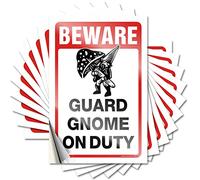 Car Stickers Funny Beware! Guard Gnome On Duty Funny Sticker 10 Pcs Man Cave Bar Funk Around and Find Out Sticker(12X18CM)
