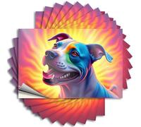 Car Stickers Funny Colorful Dog Portrait: A Vibrant Celebration of Life Stickers 10Pcs Man Cave Wall Decor Car Stickers and Decals(12X18CM)