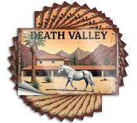 Car Stickers Funny Death Valley: Desert Elegance with Horse and Palm Trees Stickers 10Pcs Mechanic Stickers Tool Box Stickers(8X12CM)