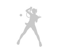 Car Stickers Funny Female Tennis Player Sports Fitness PVC Decal Waterproof Cover Scratch(Silver,20cm*12cm)